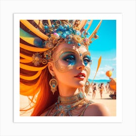 "Aqua Seraphina: Goddess of the Seaside Festival" Art Print