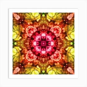 Red And Yellow Abstract Made Of Alcohol Ink Art Print