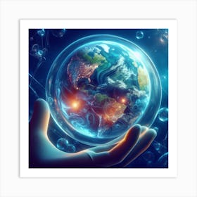 Earth In A Hand Art Print