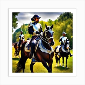 Knights On Horseback Art Print