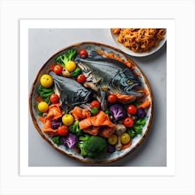 Fish And Vegetables Art Print