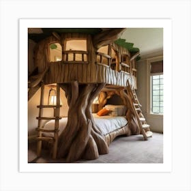 Treehouse Bed Art Print