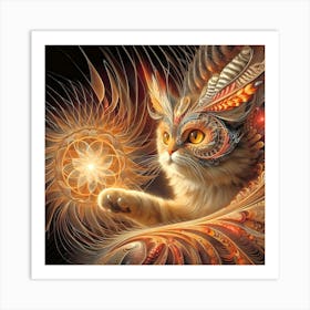 Feline Cat Creative Artwork Illustration 63 Art Print