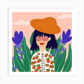 Girl In A Hat Art Print