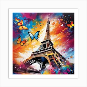 Paris With Butterflies 143 Art Print