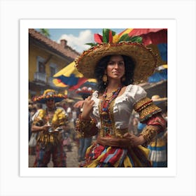 Woman In Mexican Costume 1 Art Print