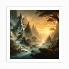 Mythical Waterfall 20 Art Print