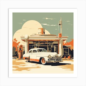 Retro Gas Art Print