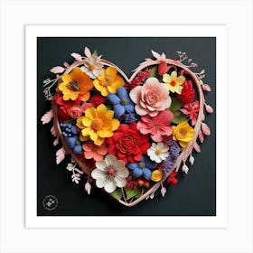 Heart Of Flowers Art Print