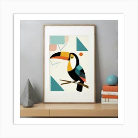 Mid Century Geometric Toucan Nursery Art Print 3 Art Print