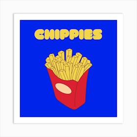 Retro Chips Blue Art Print