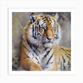 OIL PAINTING SIBERIAN TIGER 1 Art Print