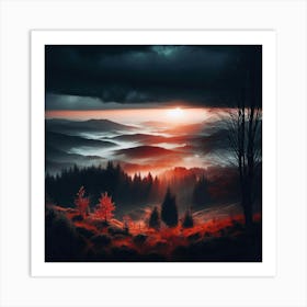 Sunset In The Mountains 170 Art Print