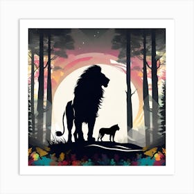 Lion And Lioness Art Print