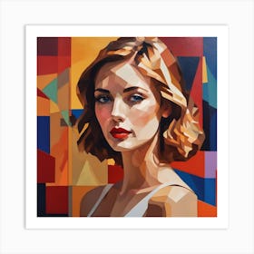 Abstract Portrait Of A Woman Art Print