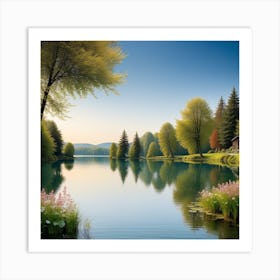 Lake Stock Videos & Royalty-Free Footage Art Print