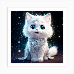 Little White Cat Art Print