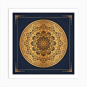 Luxury Mandala Background With Golden Arabesque Pattern Arabic Islamic East Style Premium Vector Art Print