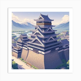 Kumamoto Castle, Japanese Castle, Castle in the Sky Art Print