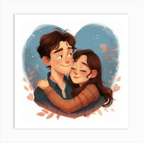 Couple Hugging 2 Art Print