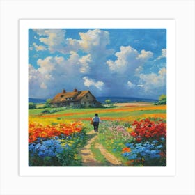 Girl In A Field Art Print