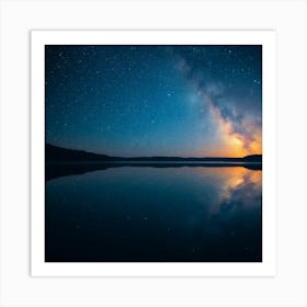 Milky Reflected In Lake Affiche