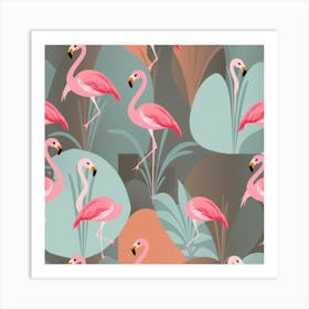 Pink Flamingos 1 Art Print