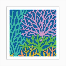 CORAL GARDENS Coastal Beach Undersea Reef in Bright Summer Colours Art Print