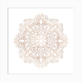 Rose Gold Boho Mandala Art Print