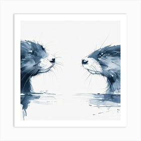 Otters Art Print