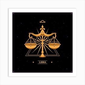 Libra,Libra Harmony: Hand-Drawn Logo with Balance Art Print