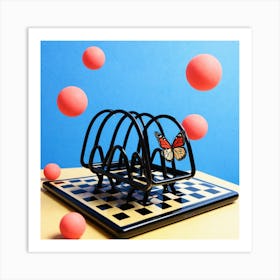 Butterfly On A Chess Board 21 Art Print