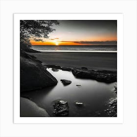 Sunset At The Beach 697 Art Print