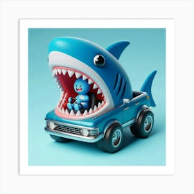 Shark In A Car Art Print