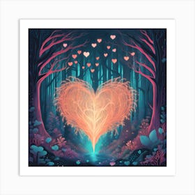 Heart In The Forest Art Print