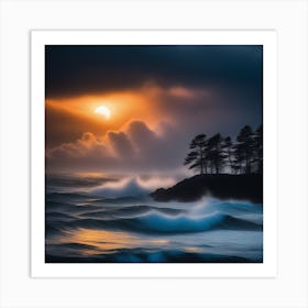 Sunrise Over The Ocean Art Print