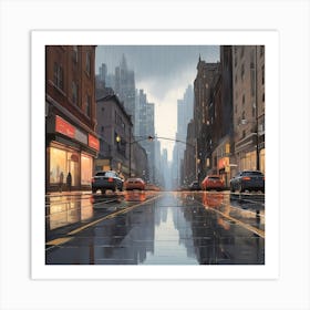 Rainy City Art Print