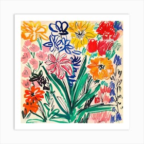 Floral Painting Matisse Style 11 Art Print