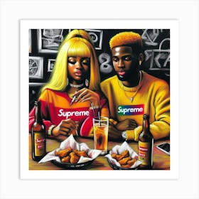 Supreme - A Couple At A Table Art Print