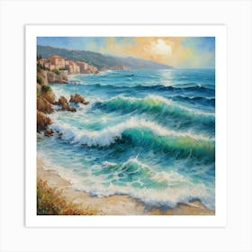 Impressionist Waves Mediterranean Whispers Art Print 0 Art Print