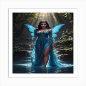 Blue Glistening Fairy Art Print