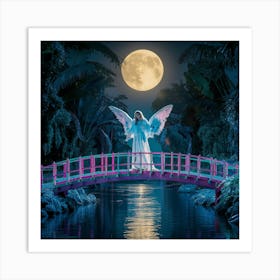 Angel On A Bridge Art Print