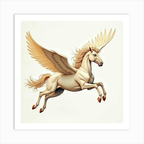 Watercolor Pegasus Soaring Through Ancient Greek Skies 1 Art Print