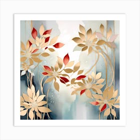 Abstract Floral Canvas Art Art Print