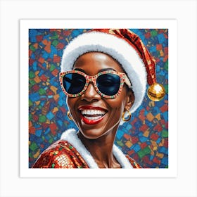 Afro Santa Mama Art Print