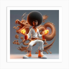 Afro Karate Art Print