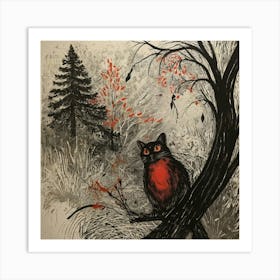 Cat In A Tree Art Print