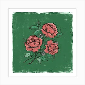 Branch With Flowers Roses Isolated Vintage Grunge Ylvbijsdtvu1u Bf8slbww Kv4a2wp Q52ledg0175kdw (1) Art Print