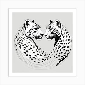 Leopards In Love Art Print