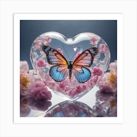 Butterfly In A Heart Art Print